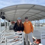 Captain Brian and Mate Lacy ready to welcome guests onto the Lucky Lady